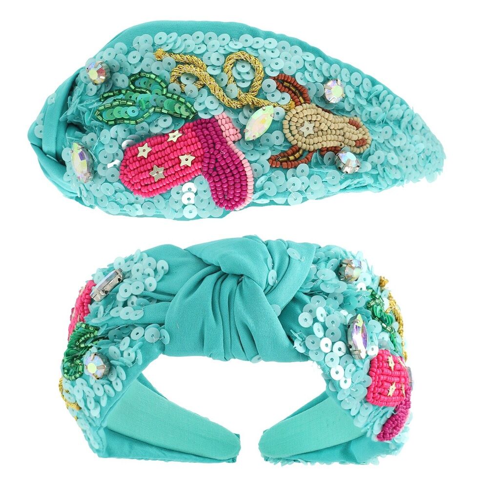 Western Sequins Embellished Top Knotted Headband - Diona J - Picture 4 of 8